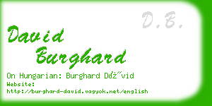 david burghard business card